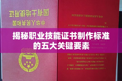 柳南揭秘职业技能证书制作标准的五大关键要素