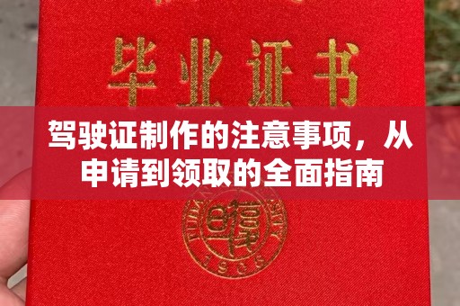 柳南驾驶证制作的注意事项，从申请到领取的全面指南